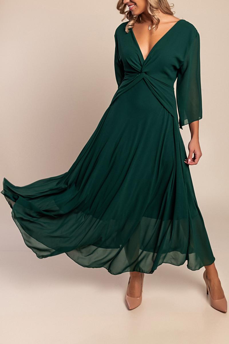 Long dress with V-neck – Lelera Long dress with V-neck – Lelera