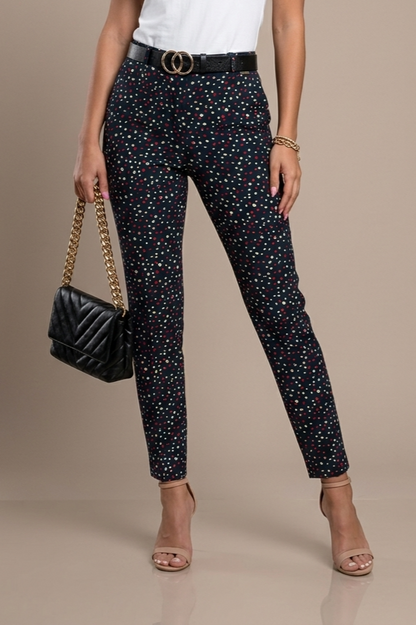 Elegante lange Hose mit Polka Dots, Blau