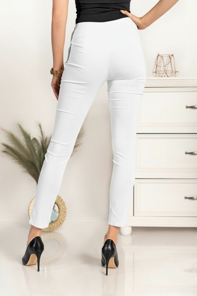 Pantaloni eleganți lungi cu nasturi laterali Aliona
