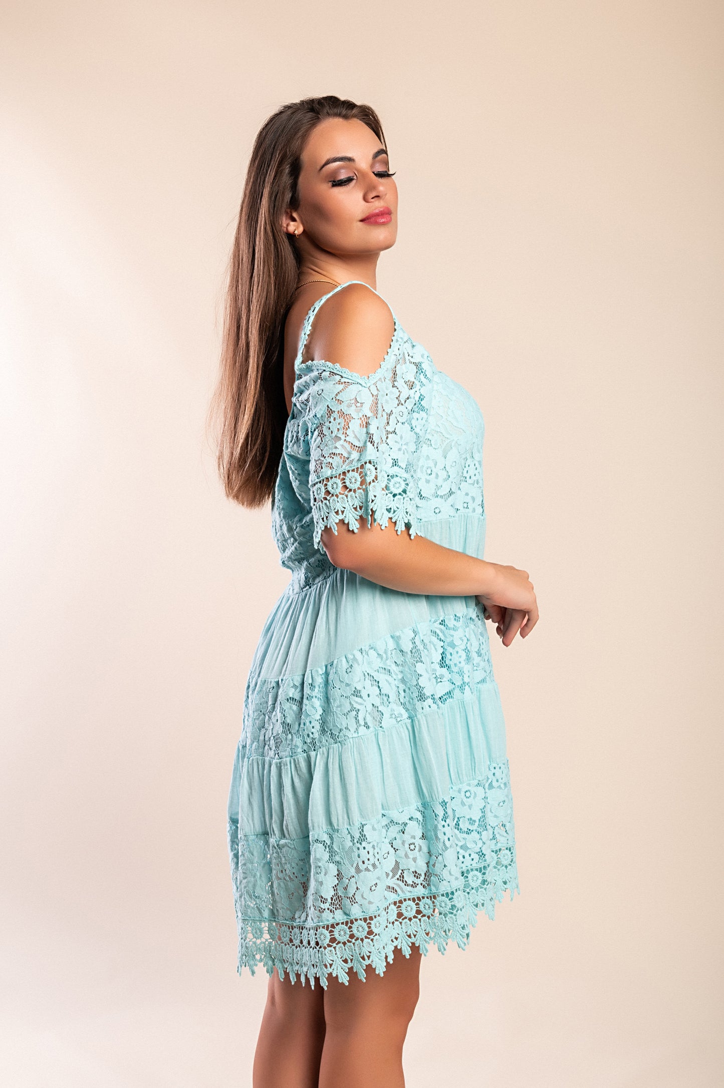 Vestito da spiaggia in cotone con pizzo Florida