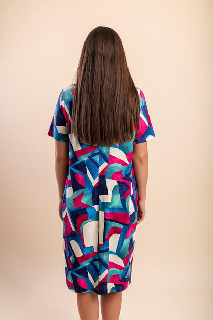 Midi dress with print