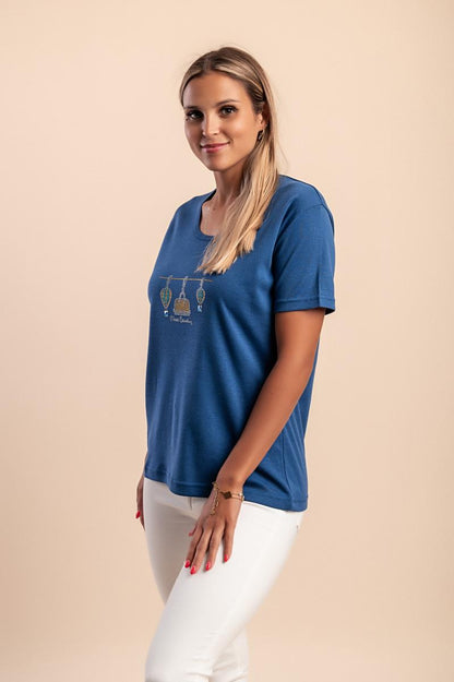 Tricou din bumbac cu detaliu decorativ