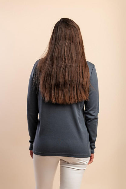 Top in viscosa con collo alto