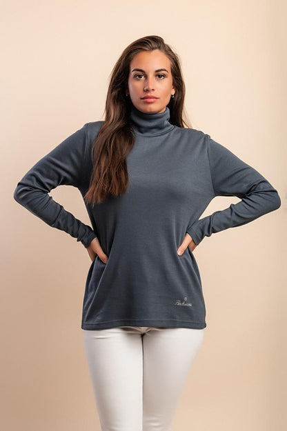 Top in viscosa con collo alto