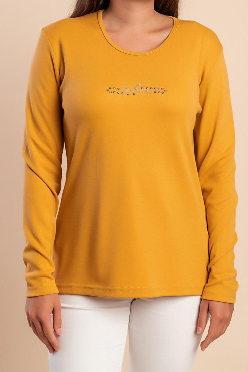 Cotton long-sleeve top