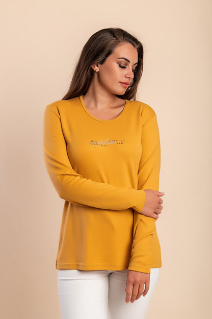 Cotton long-sleeve top