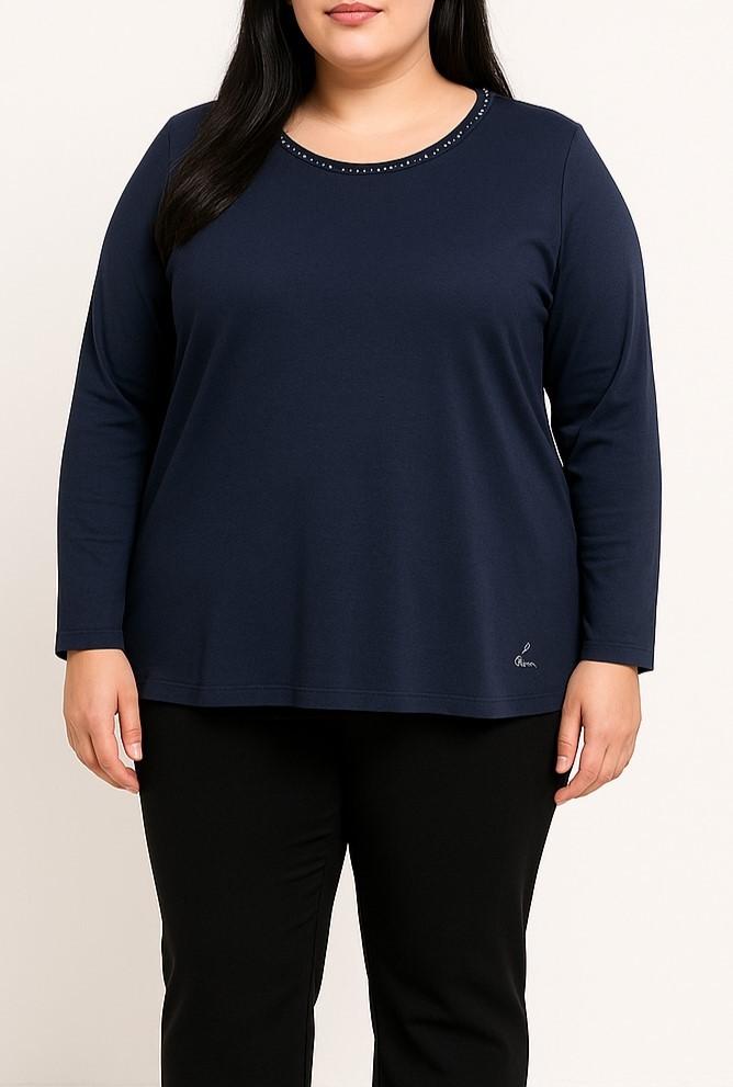 Cotton long-sleeve top