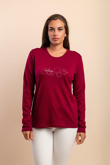 Cotton long-sleeve top