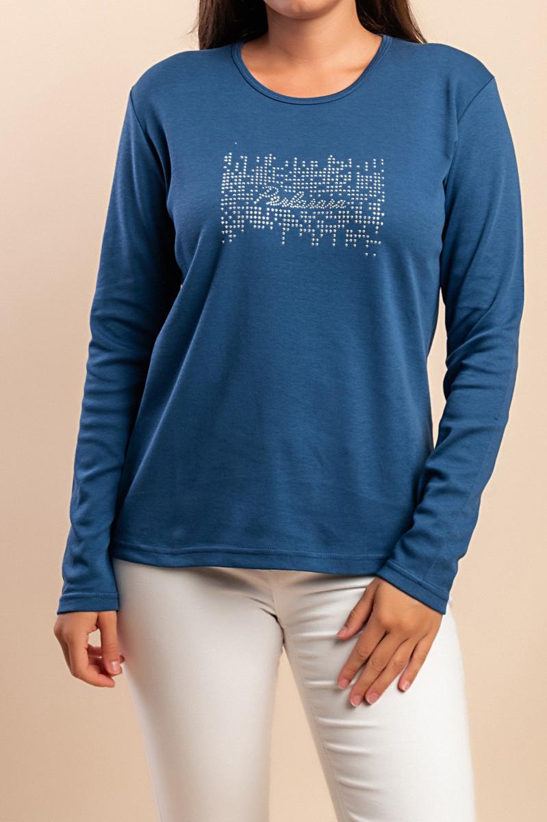 Cotton long-sleeve top