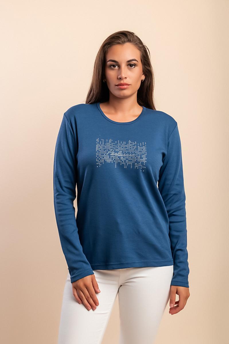Cotton long-sleeve top
