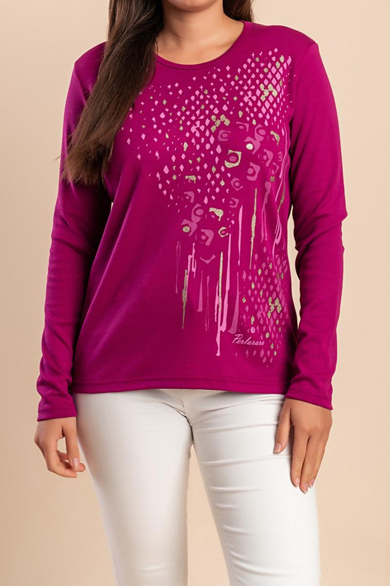 Baumwoll-Top mit Print