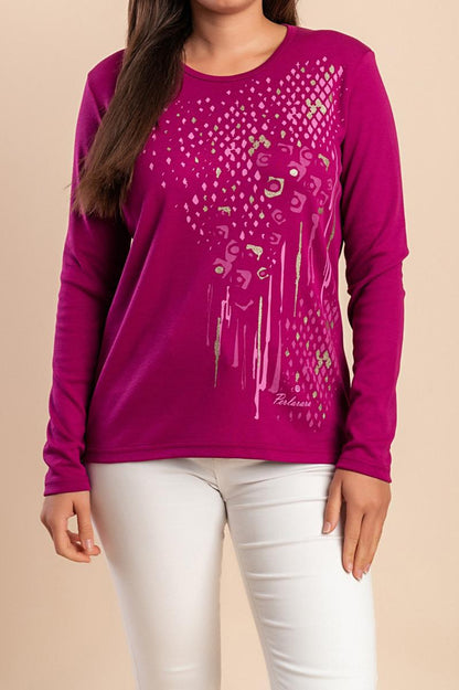 Baumwoll-Top mit Print