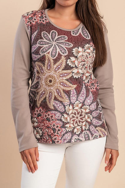 Top in cotone con stampa