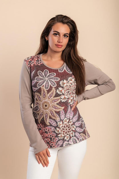 Top in cotone con stampa