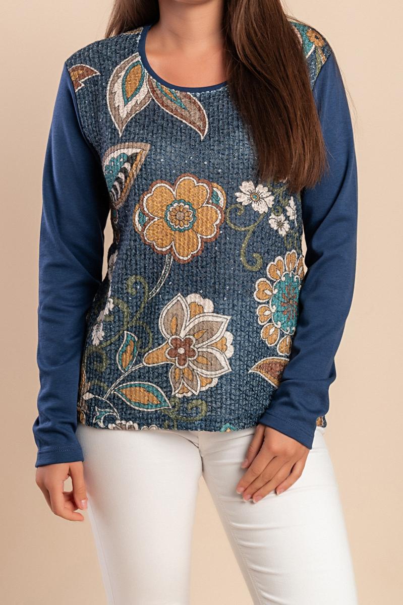 Baumwoll-Top mit Print
