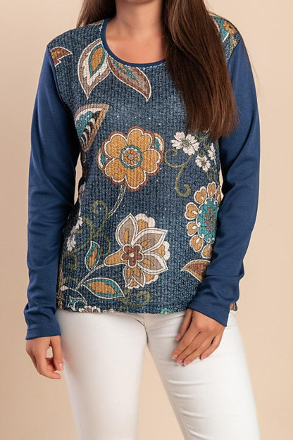 Baumwoll-Top mit Print