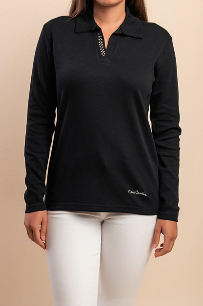 Cotton long-sleeve top
