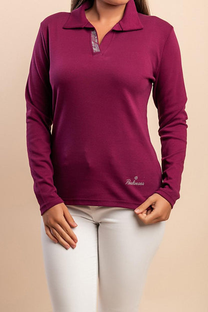 Cotton long-sleeve top