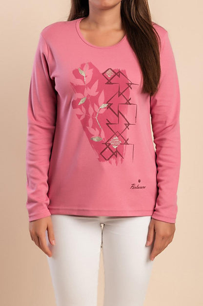 Cotton long-sleeve top