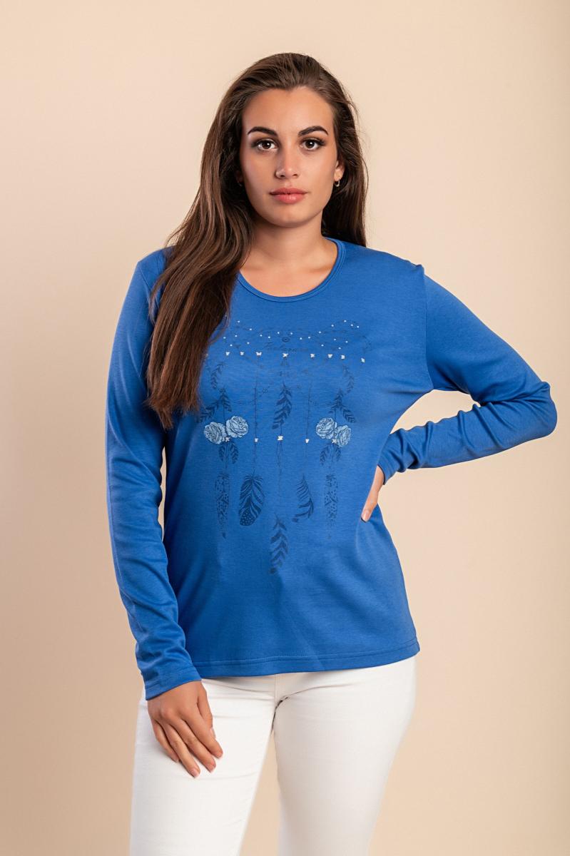 Cotton long-sleeve top