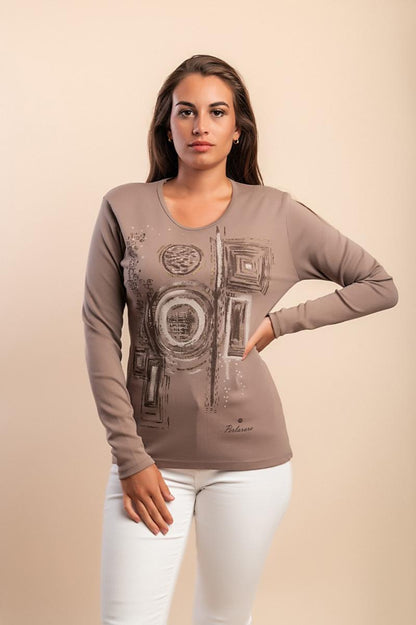 Long-sleeved cotton top