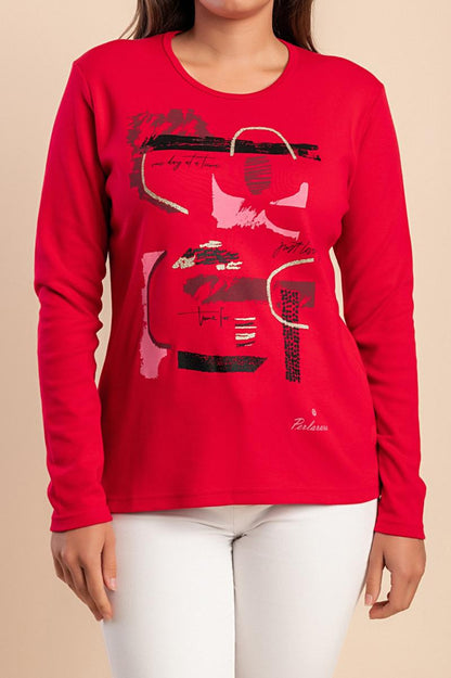 Cotton long-sleeve top