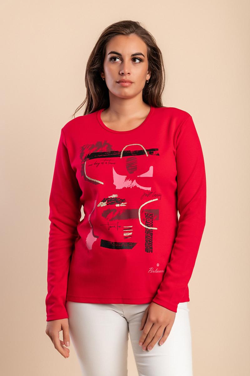 Cotton long-sleeve top