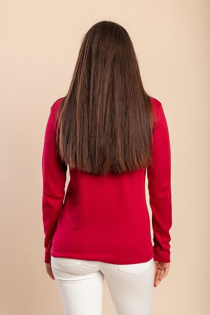 Top in cotone a maniche lunghe