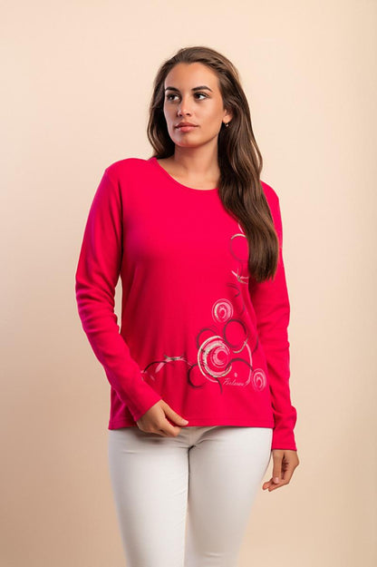 Cotton long-sleeve top