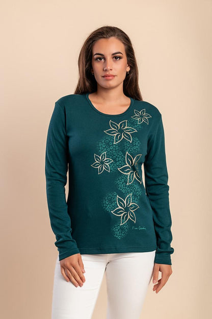 Cotton long-sleeve top