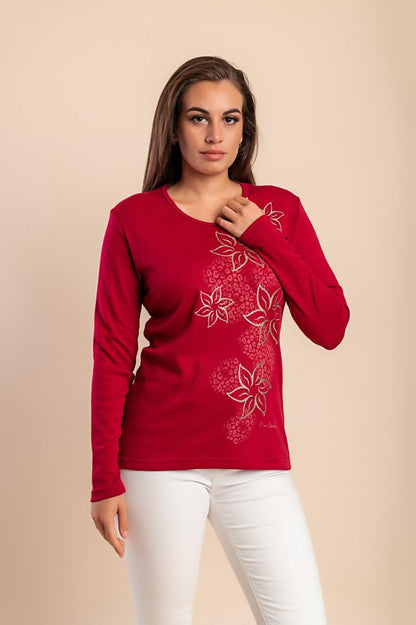 Maglia di cotone a maniche lunghe