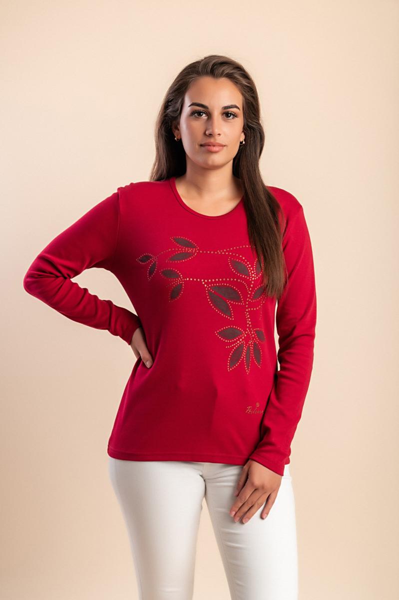 Cotton long-sleeve top