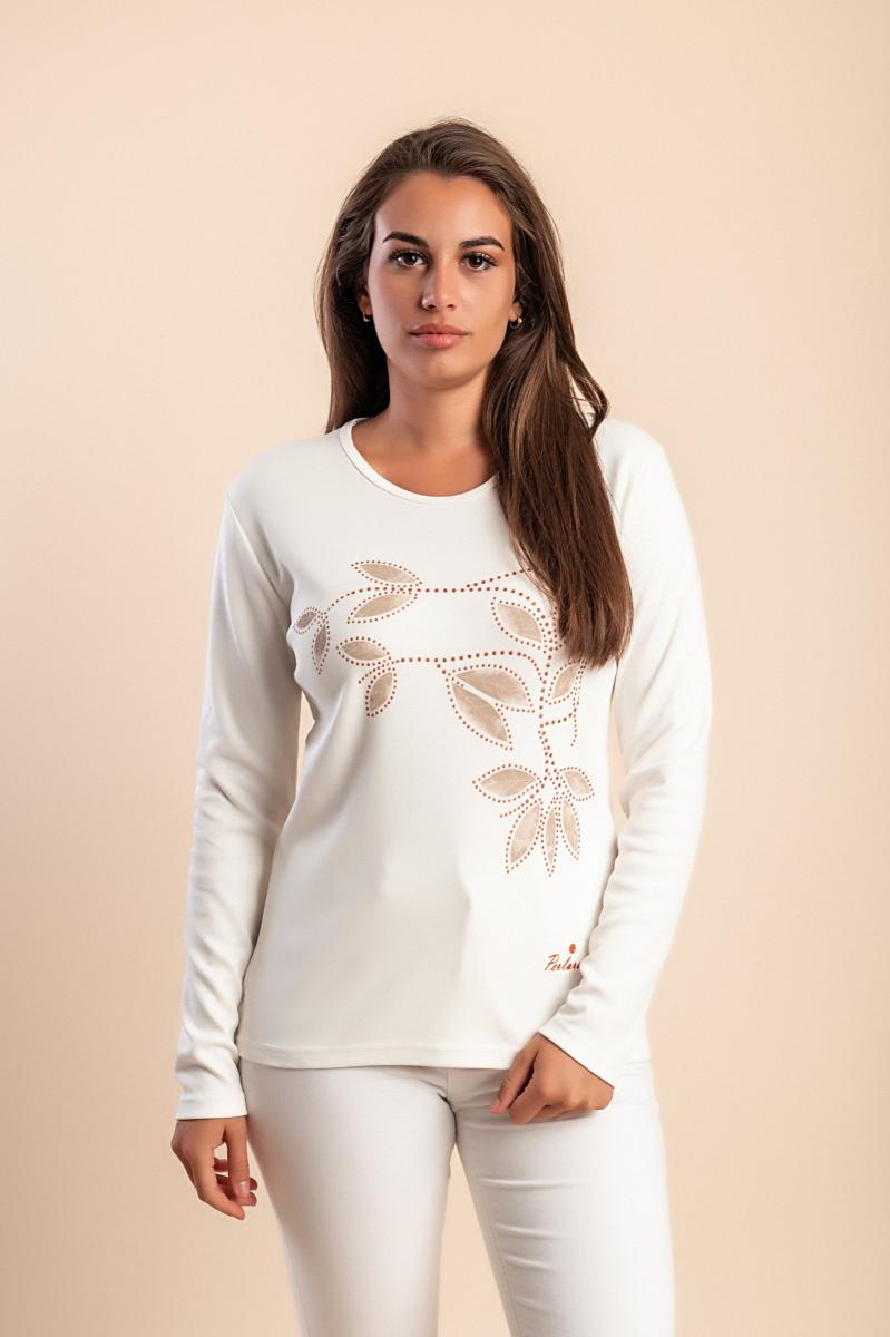 Cotton long-sleeve top