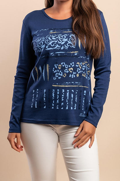 Cotton long-sleeve top
