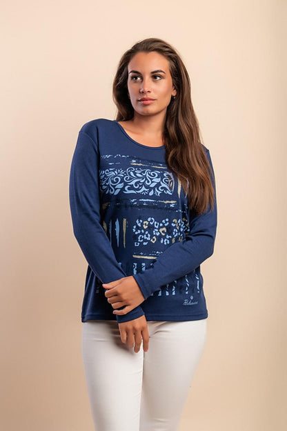 Cotton long-sleeve top