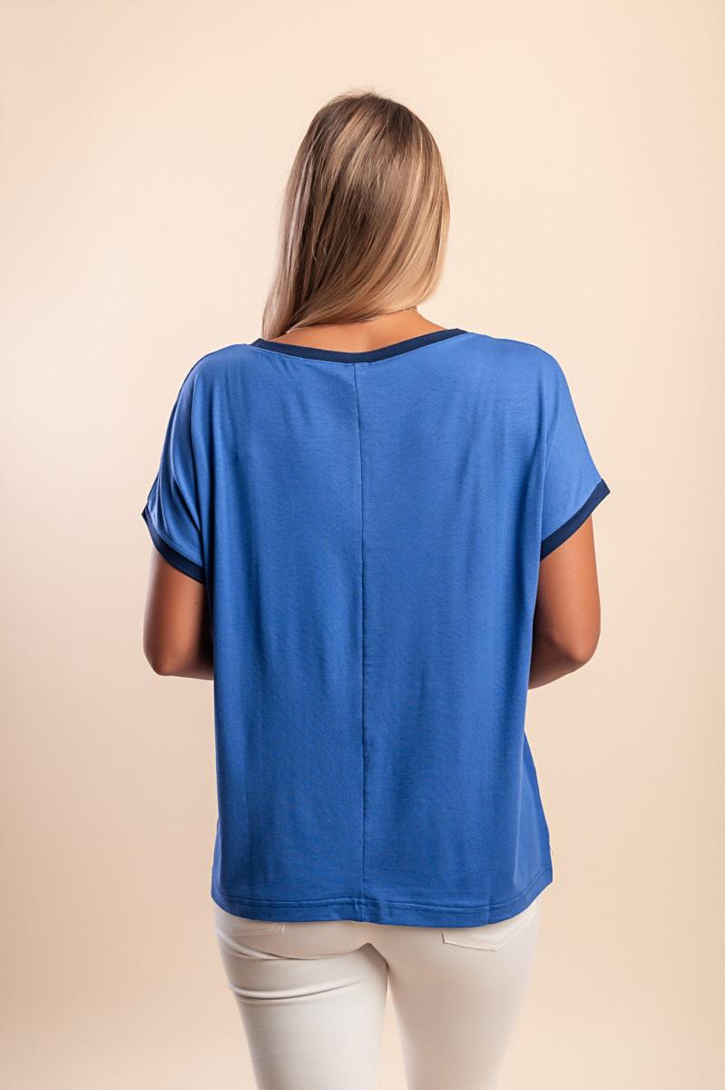 Viscose T-shirt met decoratieve siernagels