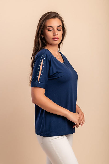 T-shirt με διακοσμητικά τρουκ