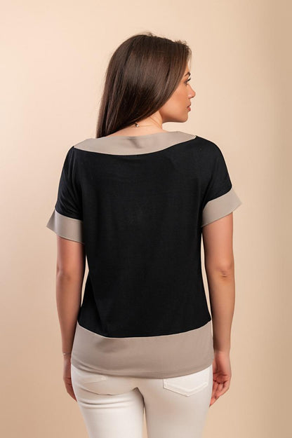 T-shirt από βισκόζη με διακοσμητική λεπτομέρεια