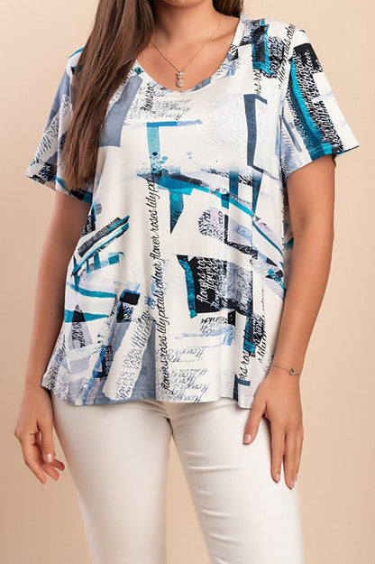 Tricou din vâscoză cu imprimeu