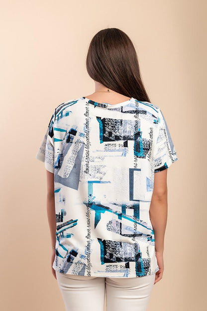 Tricou din vâscoză cu imprimeu