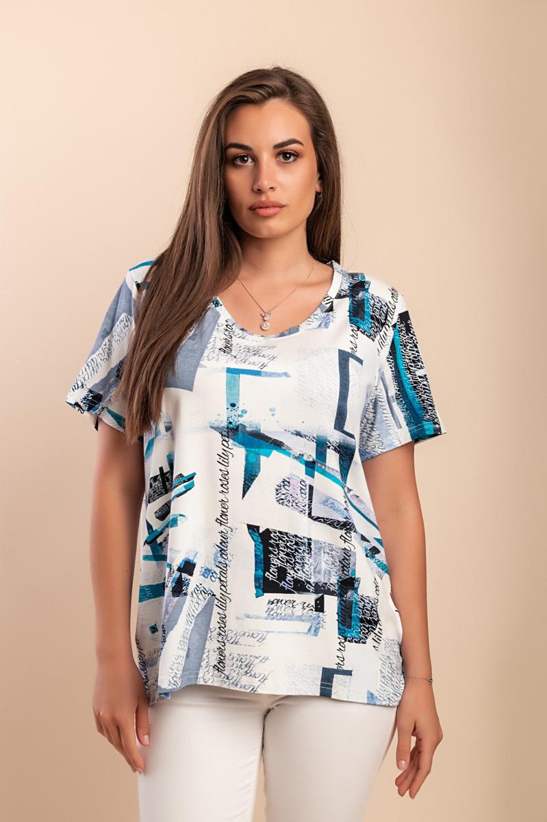 Tricou din vâscoză cu imprimeu