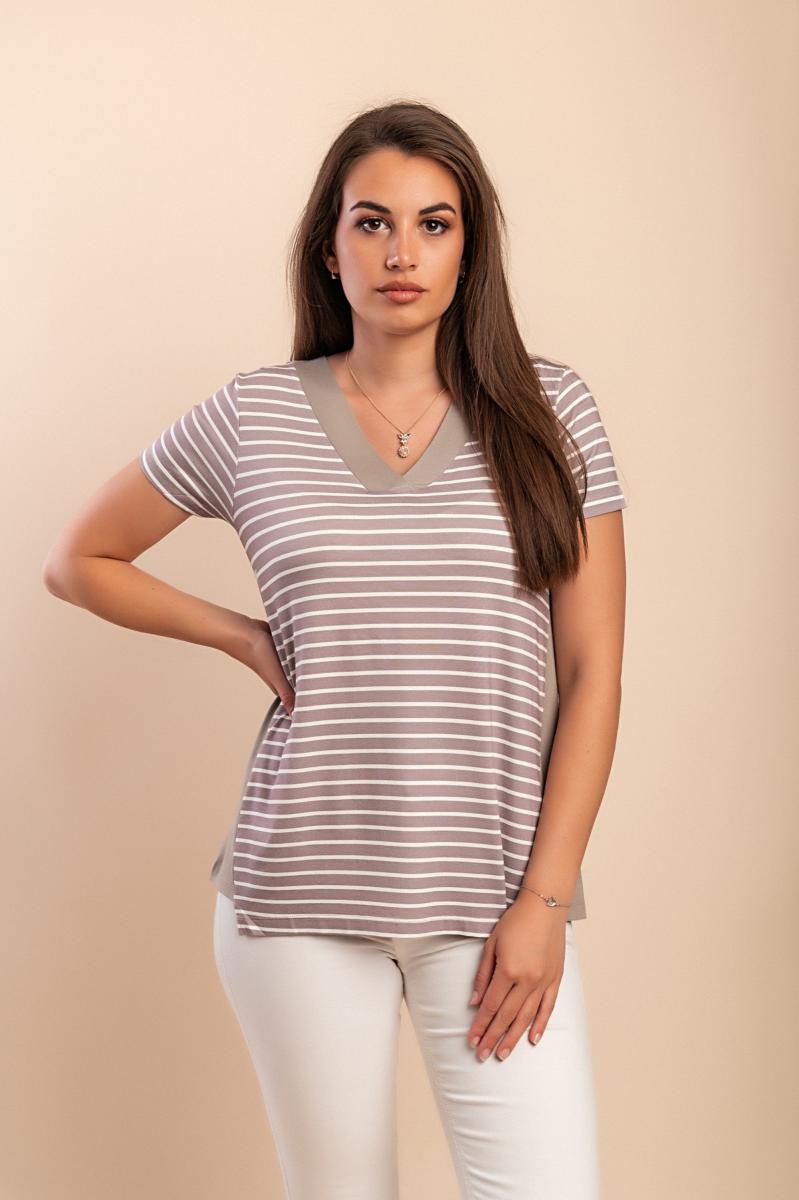 Tricou cu imprimeu în dungi