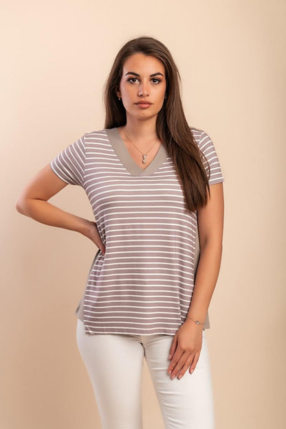 Tricou cu imprimeu în dungi