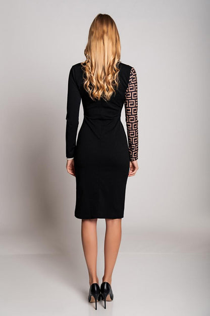 Elegantné midi šaty s geometrickou potlačou Melva