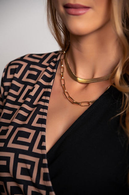 Elegantné midi šaty s geometrickou potlačou Melva