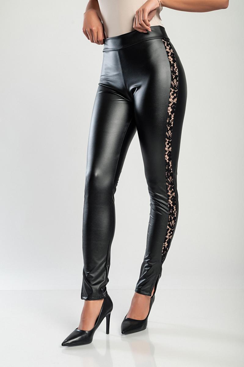 Leggings elegantes de piel sintética Margaretta