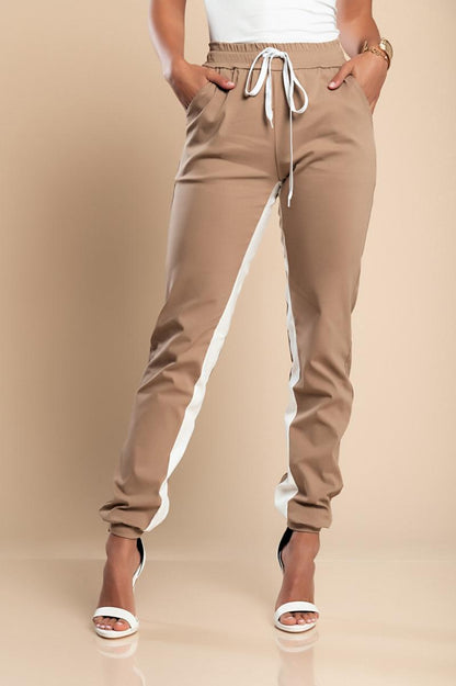 LANGE GESTREIFTE FASHION-HOSE MIT ELASTISCHEM BUND FRIEDA