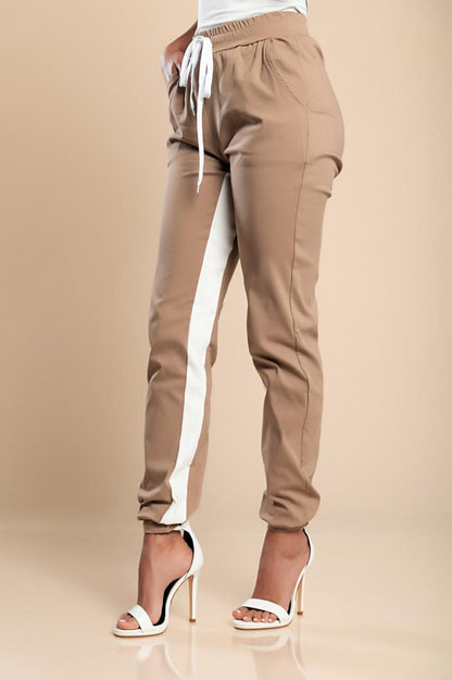 LANGE GESTREIFTE FASHION-HOSE MIT ELASTISCHEM BUND FRIEDA