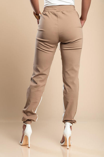 LANGE GESTREIFTE FASHION-HOSE MIT ELASTISCHEM BUND FRIEDA