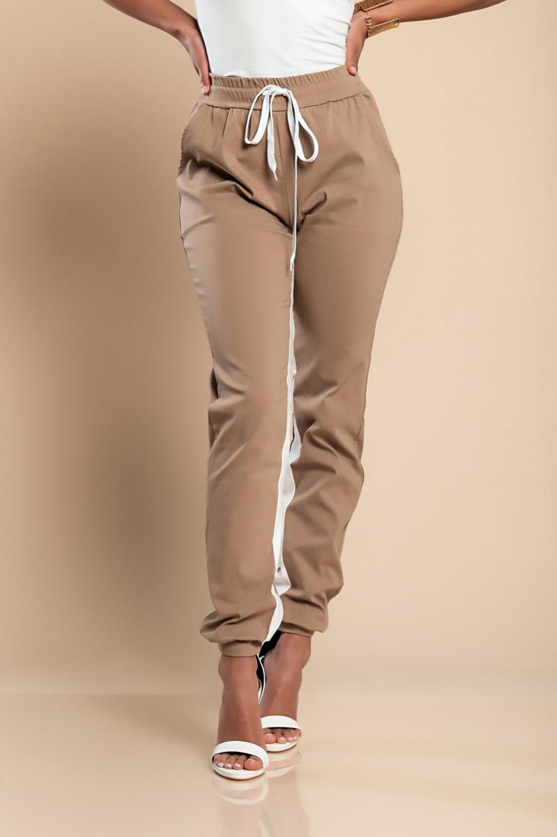 LANGE GESTREIFTE FASHION-HOSE MIT ELASTISCHEM BUND FRIEDA